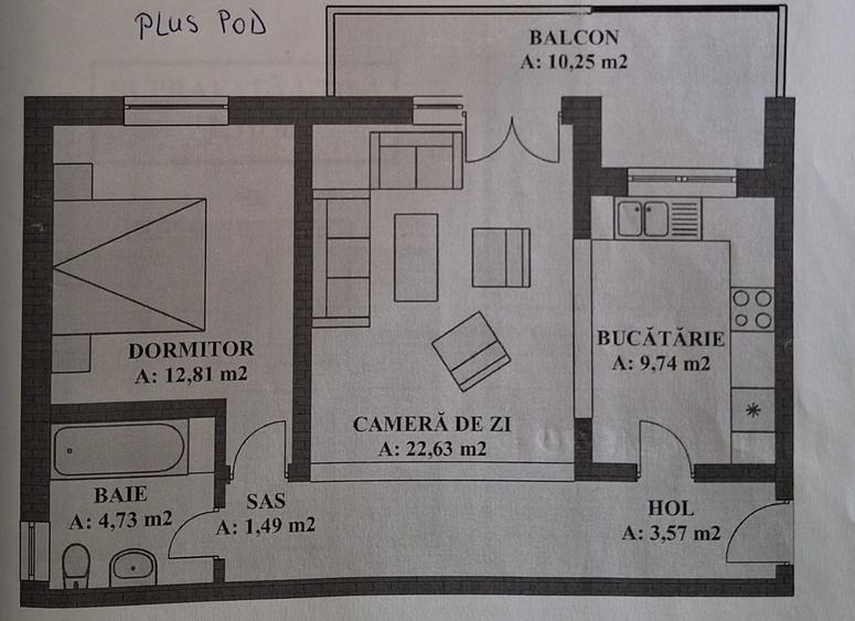 Apartament cu 2 camere în Șelimbăr