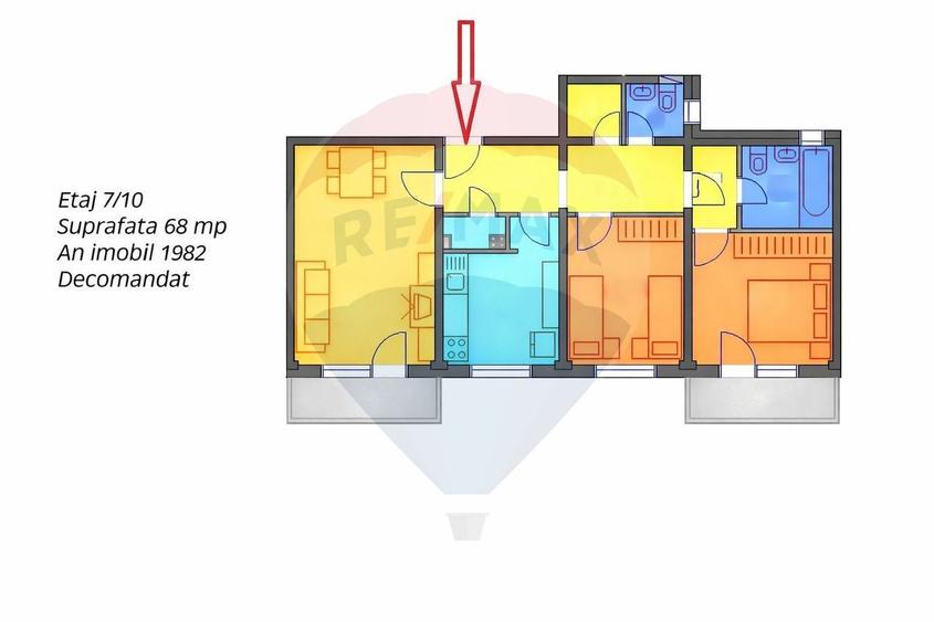 Apartament cu 3 camere decomandat, mobilat în Dristor