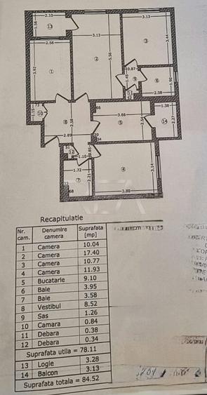 Apartament cu 4 camere semidecomandat, mobilat în Teiul Doamnei
