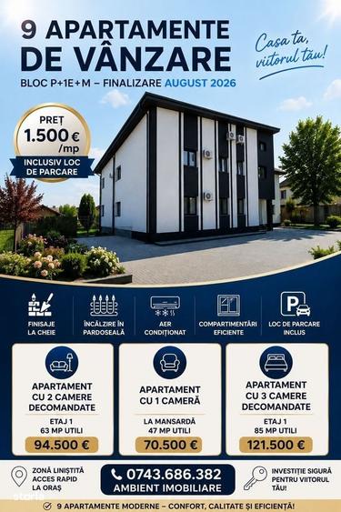 Apartament cu 2 camere în Morăreni