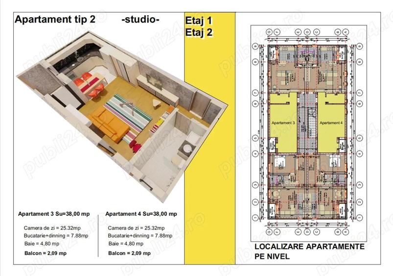 Apartamente Sanandrei | 1 Camera | Bloc Nou | P+2E | Comision 0%! - 6