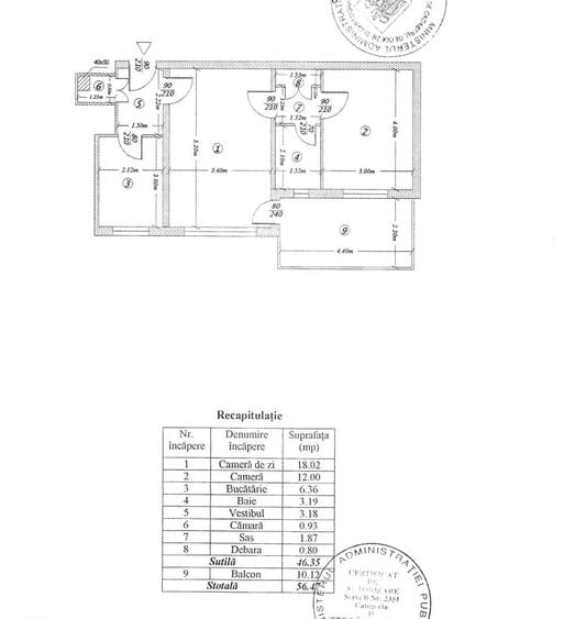 Apartament cu 2 camere semidecomandat în Iancului