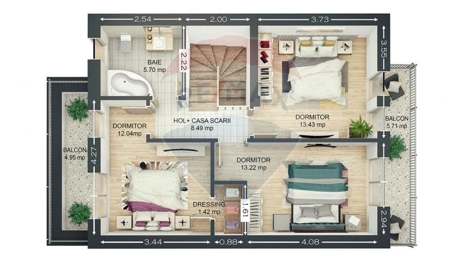 Casă cu 4 camere cu Teren 220 Mp în Baciu