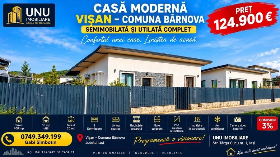 Casă individuală cu 3 camere cu Teren 400 Mp în Vișani