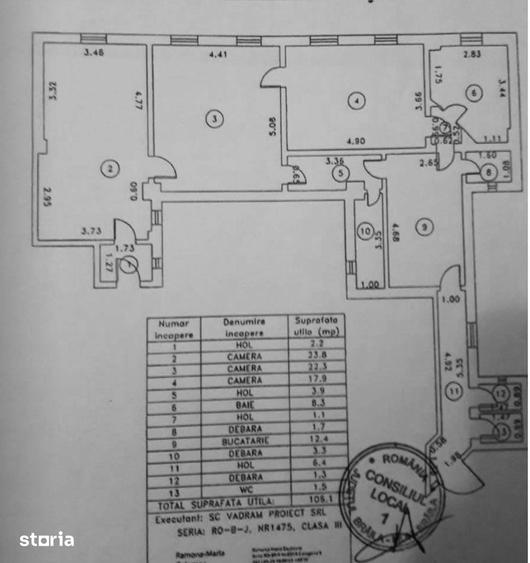 Apartament cu 3 camere în Central