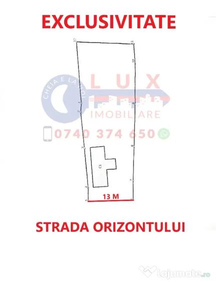 Teren de 737 mp, în Orizontului