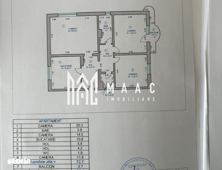 Apartament cu 3 camere decomandat în Gura Râului