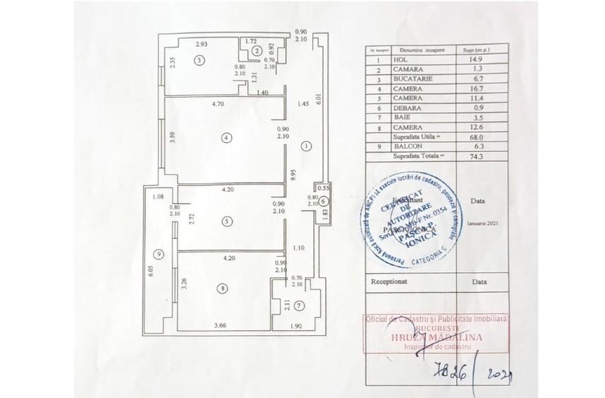 Apartament cu 3 camere decomandat în Obor