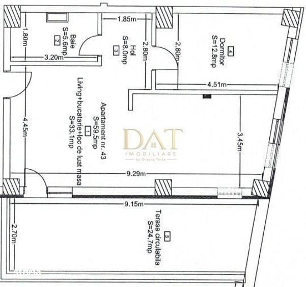 Apartament cu 2 camere în Central