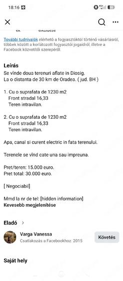 Teren de 1230 mp, în Diosig
