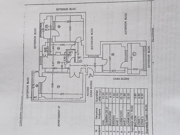 Apartament cu 3 camere decomandat în Central