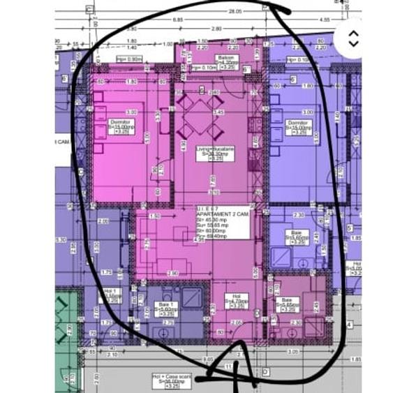 Apartament cu 2 camere semidecomandat în Tomis Nord