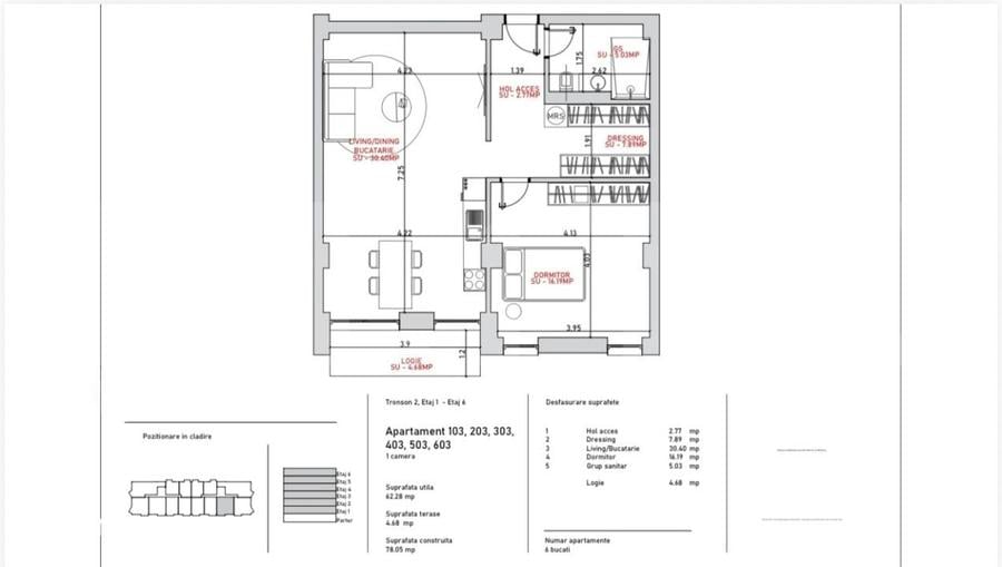 Apartament cu 2 camere în Stoicănești