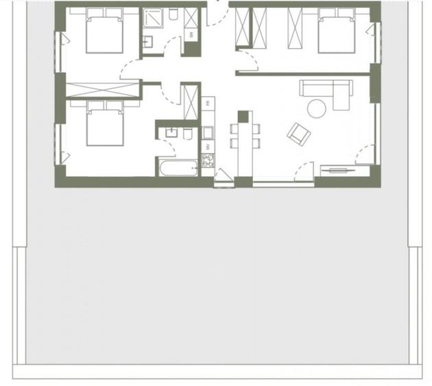 Apartament 4 camere 94,9 si terasa 133.2 in Hexagon - 1