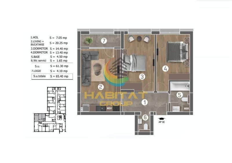 Apartament 3 Camere Sector 4 Grand Arena 65Mp - 6
