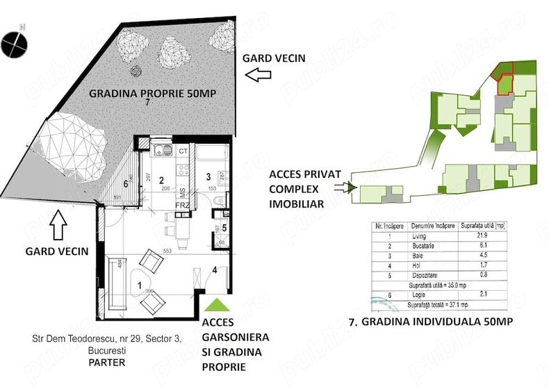 Unirii - Decebal, bloc nou, studio 37mp cu gradina 50mp, centrala termica proprie, proprietar - 1