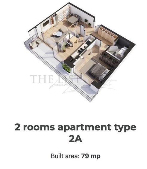 Apartament cu 2 camere decomandat în Pipera