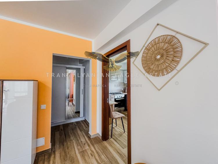Apartament cu 2 camere semidecomandat, mobilat în Borhanci