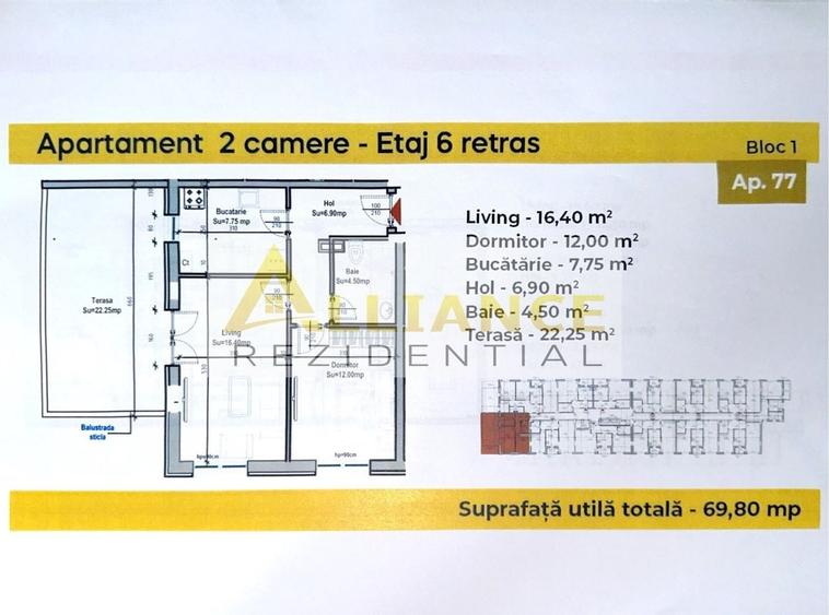 Apartament cu 2 camere decomandat în Metalurgiei