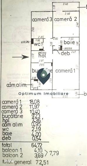 Apartament cu 3 camere decomandat în Zorilor
