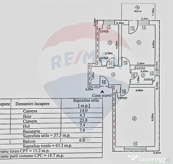 Apartament cu 2 camere decomandat în 1 Mai