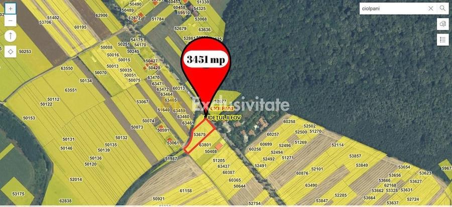 Teren de 3451 mp, în Ciolpani