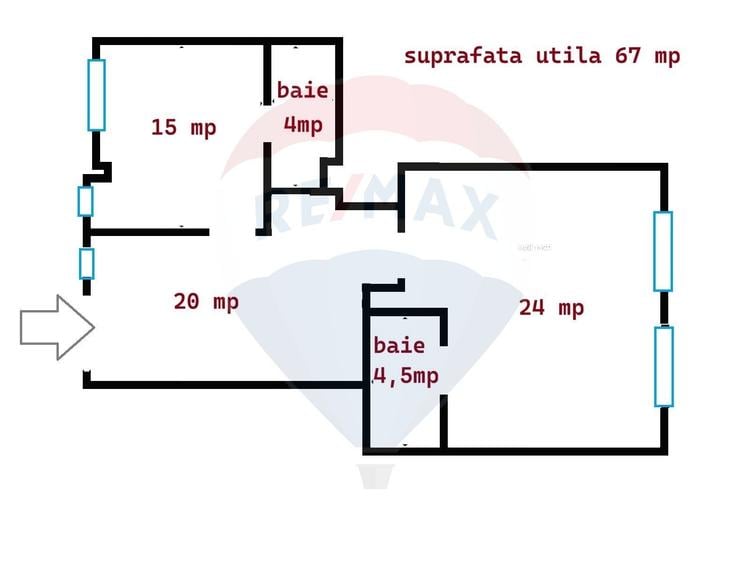 Apartament cu 3 camere decomandat în 15 Noiembrie