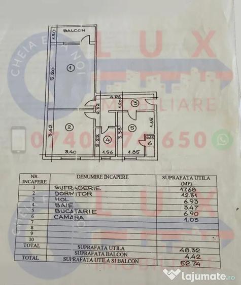 Apartament cu 2 camere decomandat în Faleză