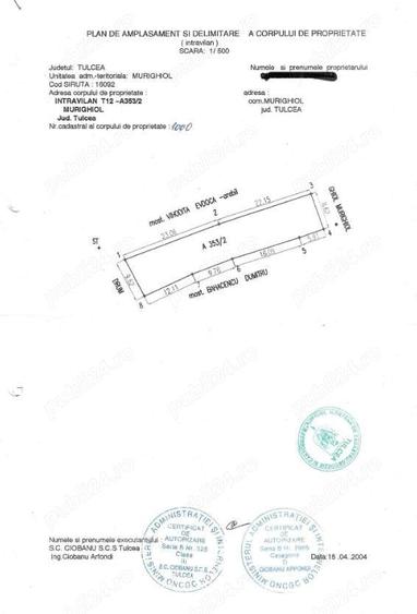 Teren de 400 mp, în Central