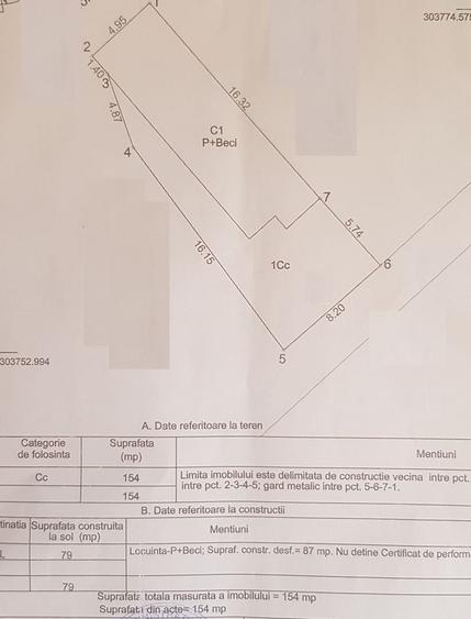 Casă individuală cu 3 camere cu Canalizare în Central