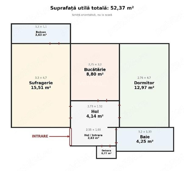 Vand apartament 2 camere Racadau Valea Ceta?ii