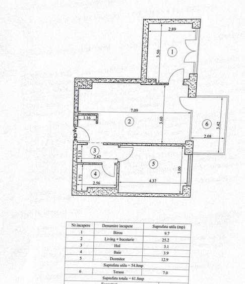 Apartament cu 3 camere decomandat în Central
