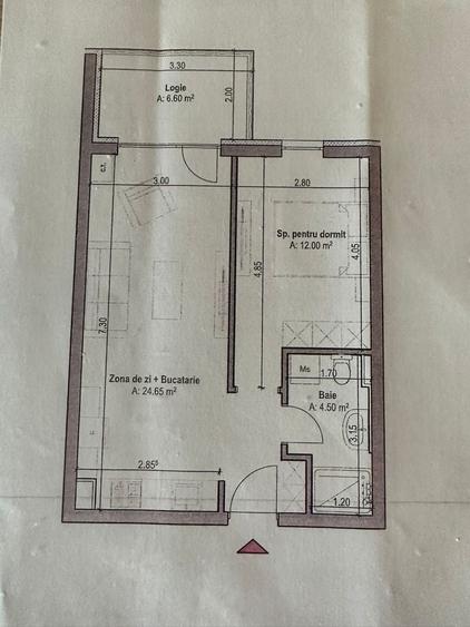 Apartament cu 2 camere decomandat în Central