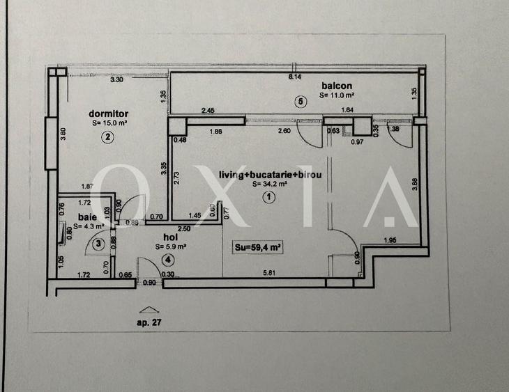 Apartament cu 3 camere semidecomandat, mobilat în Aradului