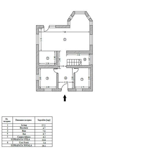 Casă cu 4 camere cu Teren 440 Mp în Tunari