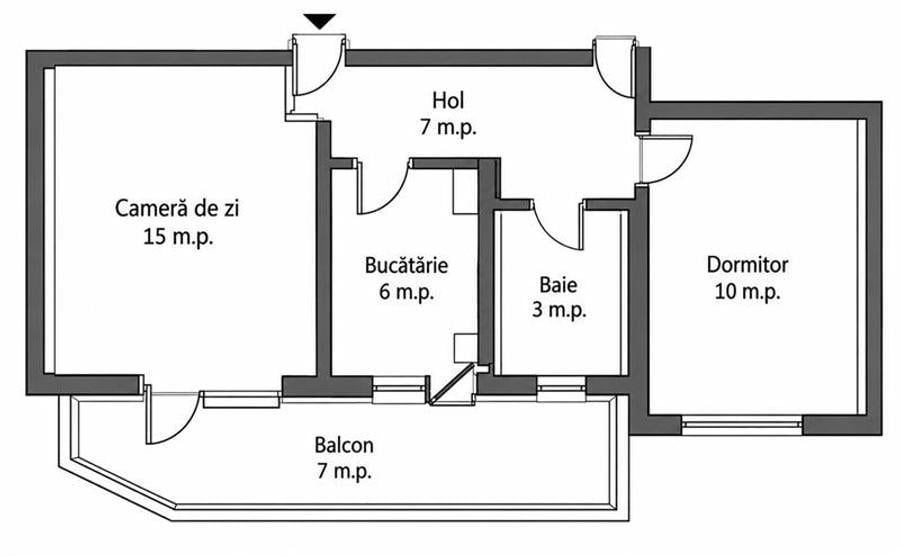 Apartament cu 2 camere decomandat în Vlahuță