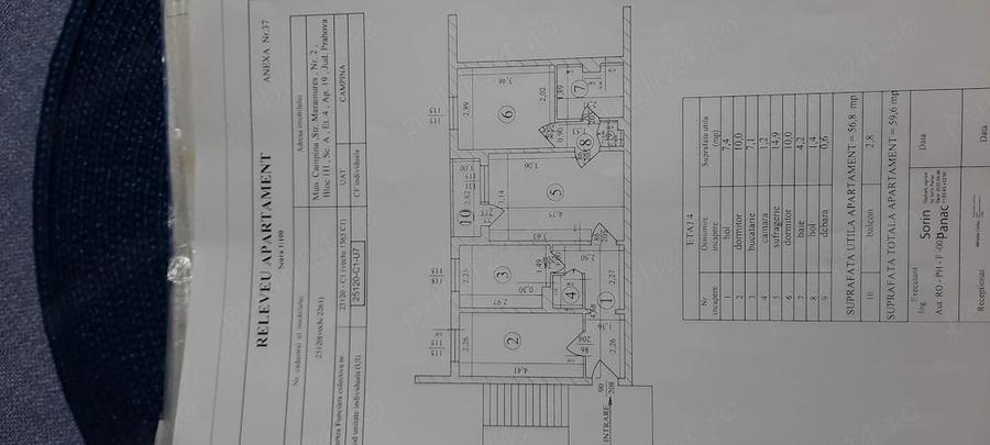 Apartament cu 3 camere semidecomandat în Central