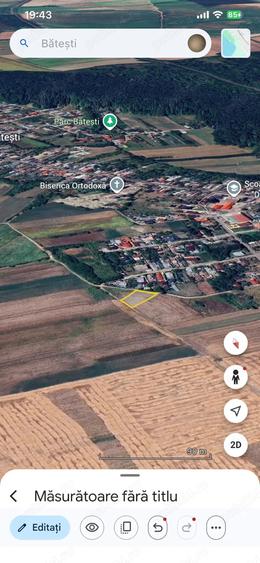 Teren de 1100 mp, în Bătești