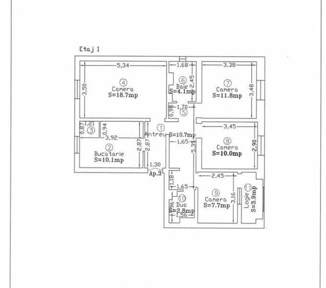 Apartament cu 4 camere decomandat, mobilat în Mărăști