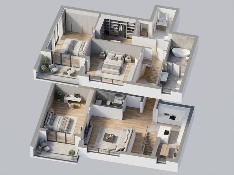 Apartament cu 4 camere semidecomandat în Eminescu