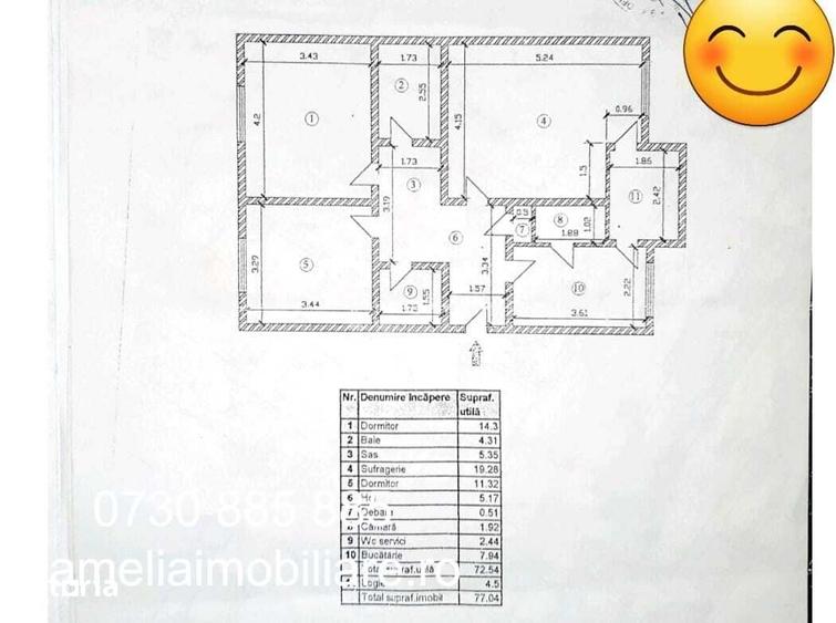 Apartament cu 3 camere decomandat în Militari
