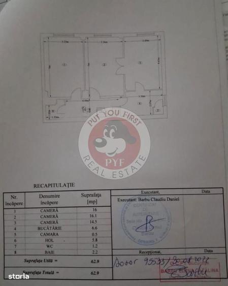 Apartament cu 3 camere semidecomandat în Romană