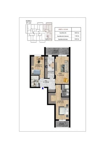 Apartament cu 3 camere în Theodor Pallady — fotografia 3