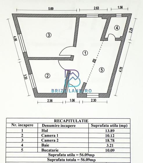 Apartament cu 2 camere decomandat în Bucureștii Noi