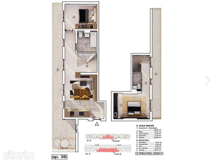 Apartament cu 3 camere în Central