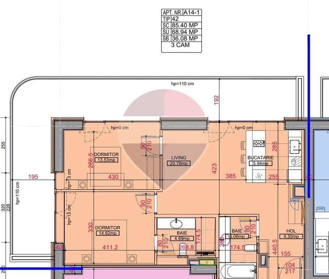 Apartament 3 camere super view la etajul 14 | ONE HIGH DISTRICT - 25