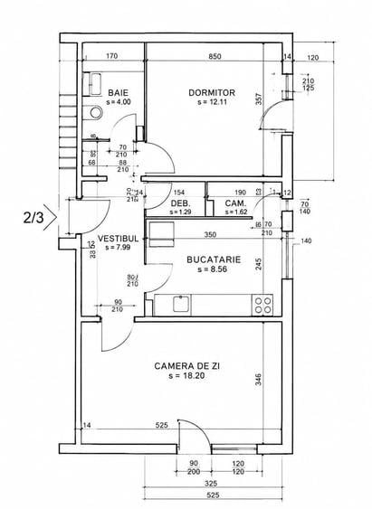 Apartament cu 2 camere decomandat în Central