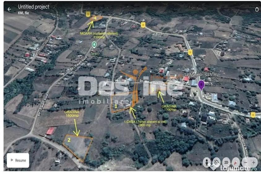 Casă cu 4 camere cu Teren 6800 Mp în Mânjești