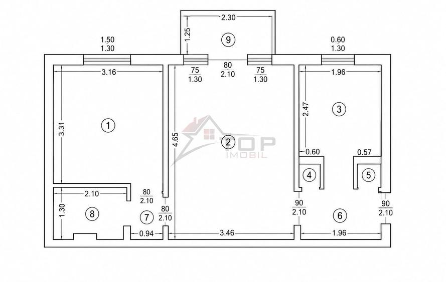 Apartament cu 2 camere semidecomandat în Alexandru cel Bun