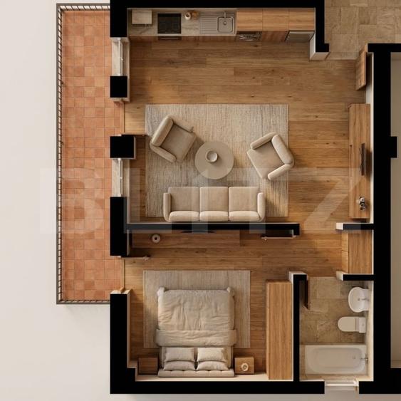 Apartament 2 camere, 41.05 mp, zona Burdujeni - 1